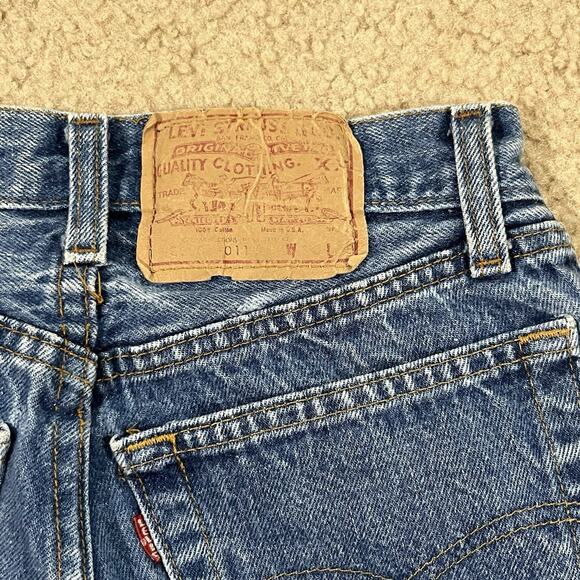 Vintage 80's Levis 26501 High Rise Button Fly Denim Jeans Cropped Size 26x26 - Picture 8 of 12
